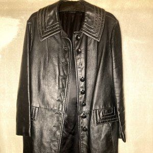 black long leather coat